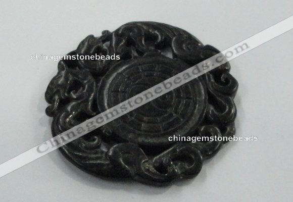 NGP1638 65*65mm Carved dyed natural hetian jade pendants wholesale