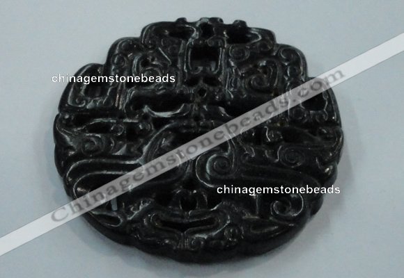 NGP1639 68*69mm Carved dyed natural hetian jade pendants wholesale