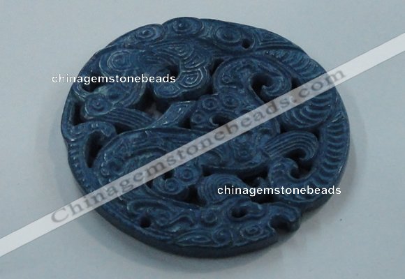 NGP1646 65*65mm Carved dyed natural hetian jade pendants wholesale