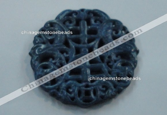 NGP1648 66*67mm Carved dyed natural hetian jade pendants wholesale
