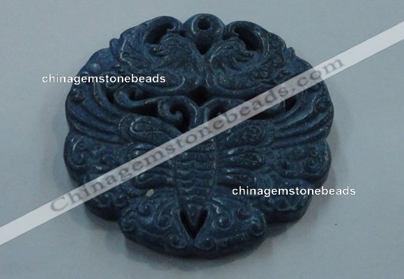 NGP1649 65*65mm Carved dyed natural hetian jade pendants wholesale