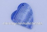 NGP165 2pcs 36*40mm heart dyed blue lace agate gemstone pendants
