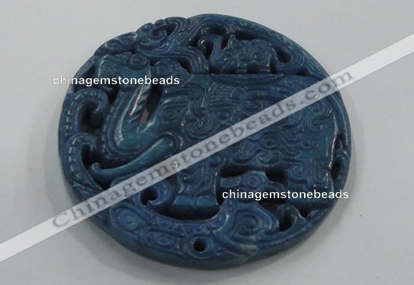 NGP1650 67*67mm Carved dyed natural hetian jade pendants wholesale