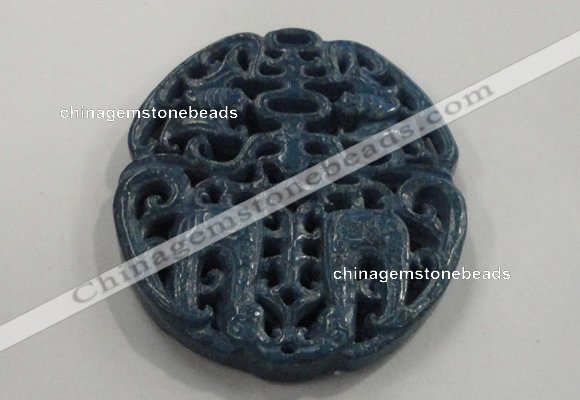 NGP1651 67*68mm Carved dyed natural hetian jade pendants wholesale