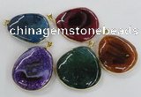 NGP1663 40*50mm - 45*55mm freeform agate gemstone pendants