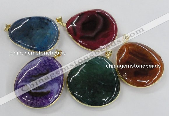 NGP1663 40*50mm - 45*55mm freeform agate gemstone pendants