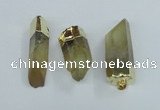 NGP1668 12*35mm - 18*50mm faceted nuggets lemon quartz pendants