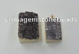 NGP1670 25*35mm - 30*45mm rectangle druzy amethyst pendants