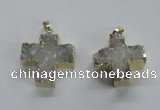 NGP1680 25*26mm - 27*28mm cross druzy agate pendants wholesale