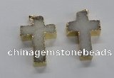 NGP1684 30*45mm - 32*50mm cross druzy agate pendants wholesale