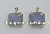 NGP1688 24*24mm - 26*26mm blue lace agate gemstone pendants