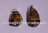 NGP1698 15*30mm - 18*35mm faceted nuggets yellow tiger eye pendants