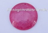 NGP170 2pcs 45mm flat round dyed white jade gemstone pendants