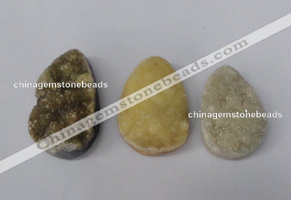 NGP1700 25*35mm - 28*40mm freeform druzy agate gemstone pendants