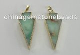 NGP1702 18*39mm arrowhead australia chrysoprase pendants