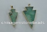 NGP1704 18*38mm - 27*47mm arrowhead australia chrysoprase pendants