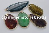 NGP1706 35*55mm - 40*65mm freeform agate gemstone pendants