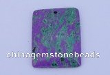 NGP171 2pcs 34*44mm rectangle lapis & malachite gemstone pendants