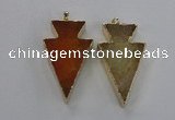 NGP1714 28*50mm - 30*55mm arrowhead agate gemstone pendants