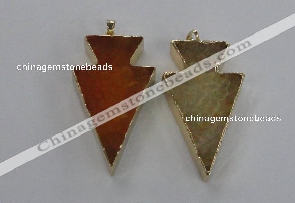 NGP1714 28*50mm - 30*55mm arrowhead agate gemstone pendants