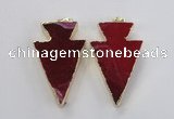 NGP1715 28*50mm - 30*55mm arrowhead agate gemstone pendants