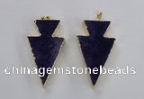 NGP1716 28*50mm - 30*55mm arrowhead agate gemstone pendants