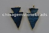 NGP1717 28*50mm - 30*55mm arrowhead agate gemstone pendants