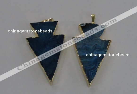 NGP1717 28*50mm - 30*55mm arrowhead agate gemstone pendants