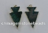 NGP1718 28*50mm - 30*55mm arrowhead agate gemstone pendants