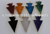 NGP1719 28*50mm - 30*55mm arrowhead agate gemstone pendants