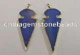 NGP1723 30*65mm arrowhead agate gemstone pendants wholesale