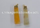 NGP1727 15*55mm trapezoid agate gemstone pendants wholesale