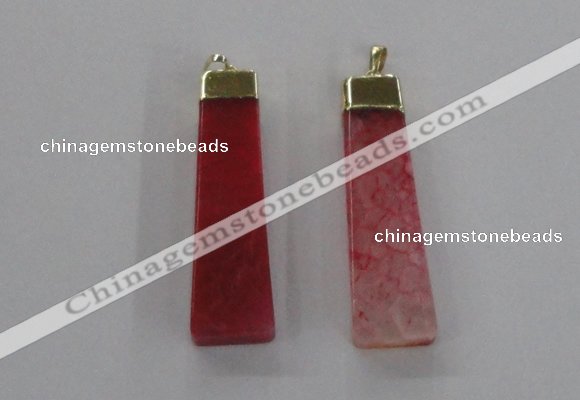 NGP1728 15*55mm trapezoid agate gemstone pendants wholesale