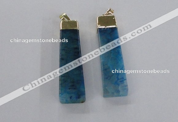 NGP1730 15*55mm trapezoid agate gemstone pendants wholesale