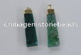 NGP1731 15*55mm trapezoid agate gemstone pendants wholesale