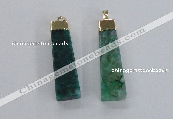 NGP1731 15*55mm trapezoid agate gemstone pendants wholesale