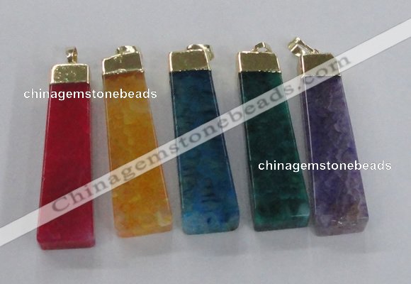 NGP1732 15*55mm trapezoid agate gemstone pendants wholesale