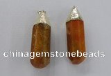 NGP1734 17*60mm faceted nuggets agate gemstone pendants wholesale