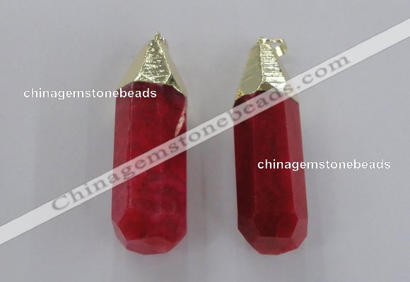 NGP1735 17*60mm faceted nuggets agate gemstone pendants wholesale