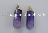 NGP1736 17*60mm faceted nuggets agate gemstone pendants wholesale