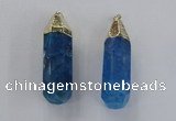 NGP1737 17*60mm faceted nuggets agate gemstone pendants wholesale