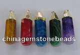 NGP1739 17*60mm faceted nuggets agate gemstone pendants wholesale