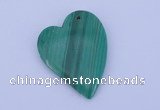 NGP174 2pcs 30*40mm heart synthetic malachite gemstone pendants