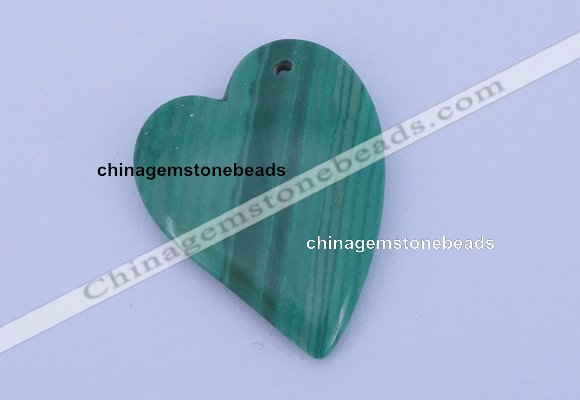 NGP174 2pcs 30*40mm heart synthetic malachite gemstone pendants