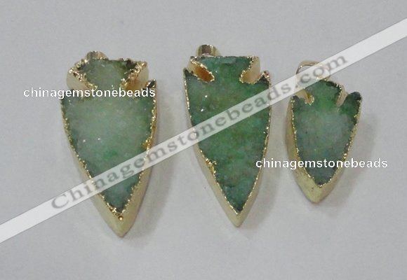 NGP1748 20*30mm - 25*50mm arrowhead druzy agate gemstone pendants