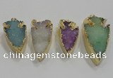 NGP1752 20*30mm - 25*50mm arrowhead druzy agate gemstone pendants