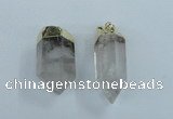 NGP1762 15*35mm - 25*40mm faceted nuggets white crystal pendants