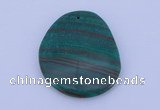 NGP177 2pcs 40*48mm freeform synthetic malachite gemstone pendants