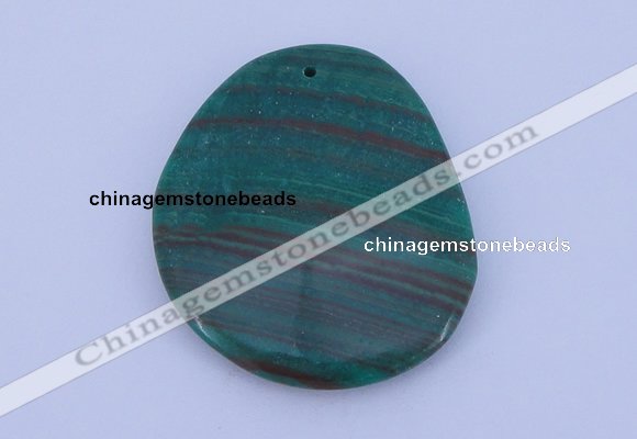 NGP177 2pcs 40*48mm freeform synthetic malachite gemstone pendants