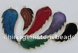 NGP1774 25*45mm - 35*65mm wing-shaped agate gemstone pendants